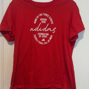 Adidas Bold Red Tee with White Logo